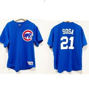 MAJESTIC Vintage Sammy Sosa Cubs Jersey Cubbies Blue Size XL